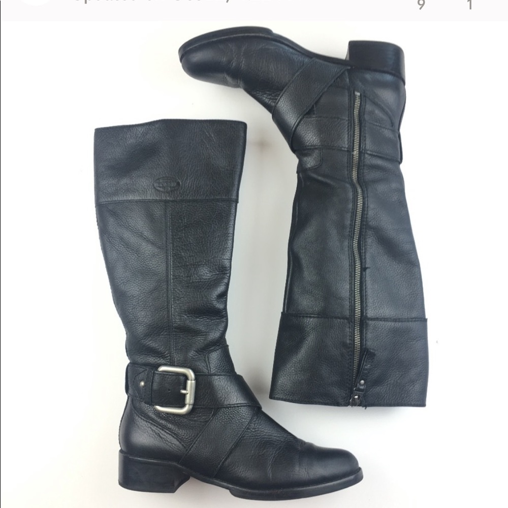 VINTAGE | Fossil Black Knee High 100% Leather boots - Picture 1 of 5